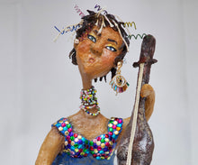 Load image into Gallery viewer, Paper mache Musician Woman Home Decor Sculpture Art