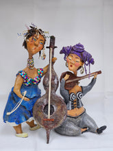 Load image into Gallery viewer, Paper mache Musician Woman Home Decor Sculpture Art