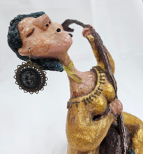 Load image into Gallery viewer, Handmade Paper Mache Woman Musician Home Decor Sculpture Art