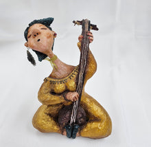 Load image into Gallery viewer, Handmade Paper Mache Woman Musician Home Decor Sculpture Art