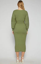 Load image into Gallery viewer, Bubble Sleeve Knit Midi Dress