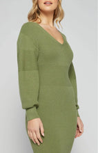 Load image into Gallery viewer, Bubble Sleeve Knit Midi Dress
