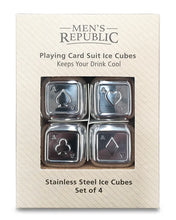 Load image into Gallery viewer, Playing Card Suits Ice Cubes - 4 Pieces Stainless Steel