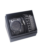 Load image into Gallery viewer, Watch set with 3 Bracelet - Gun Metal