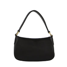 Load image into Gallery viewer, PIERRE CARDIN LADIES LEATHER FLAP OVER BAG - BLACK