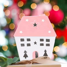 Load image into Gallery viewer, Christmas Pink Light Up Ceramic House