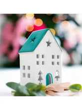 Load image into Gallery viewer, Christmas Blue Light Up Ceramic House