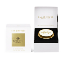 Load image into Gallery viewer, Glasshouse Fragrances White Car Diffuser - A Tahaa Affair with 1 Replacement Scent Disk