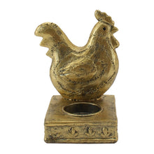 Load image into Gallery viewer, Antique Gold Rooster Tealight Candle Holder

