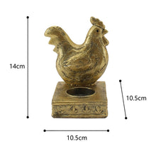 Load image into Gallery viewer, Antique Gold Rooster Tealight Candle Holder
