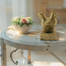 Load image into Gallery viewer, Antique Gold Rooster Tealight Candle Holder

