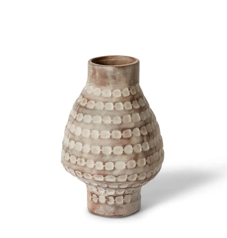 Textured Brown Ceramic Ayden Vase