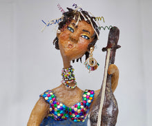 Load image into Gallery viewer, Paper mache Musician Woman Home Decor Sculpture Art
