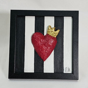 Valentine's Day Original Paper Mache 'king Heart' Art Frame