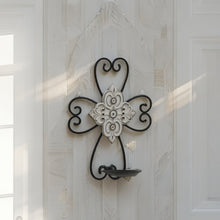 Load image into Gallery viewer, Fleur Moulded Cross Wall Sconce
