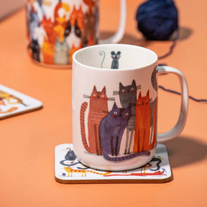 Quirky Cats Four Friends Mug