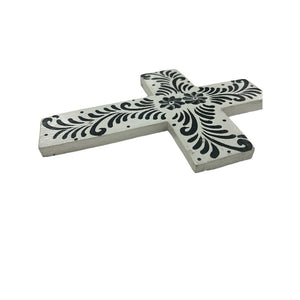 Handcrafted Monochrome Cross Wall Art