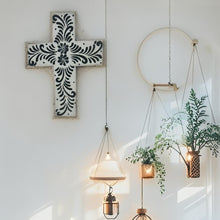 Load image into Gallery viewer, Handcrafted Monochrome Cross Wall Art

