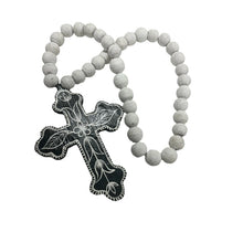 Load image into Gallery viewer, Handcrafted Cross with Beaded ‘Necklace’ 13x2x65cm

