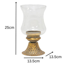 Load image into Gallery viewer, Lustre Footed Pressed – Metal Candleholder
