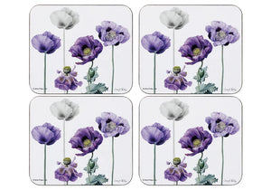 Purple Poppies AWM 4pk Coaster