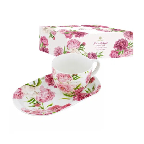 Rose Delight Mug + Plate Set