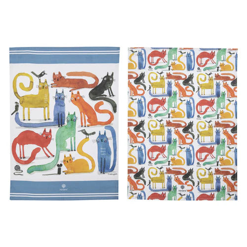 Quirky Cats Assorted 2pk Kitchen Towel