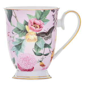 Romantic Garden Pink Footed Mug
