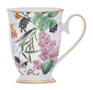 Romantic Garden White Footed Mug