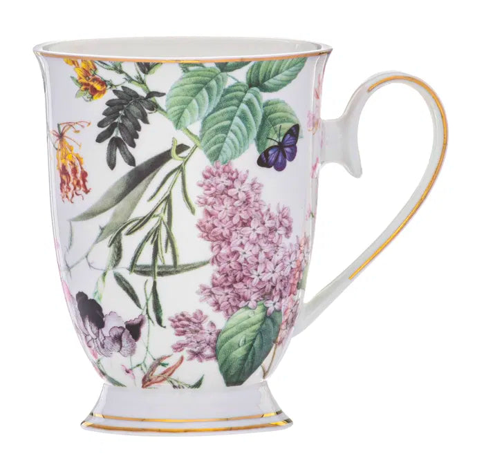 Romantic Garden White Footed Mug