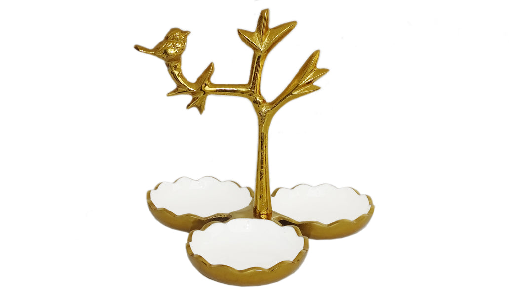 Decoratin Gold Triple Nut Bowl 10