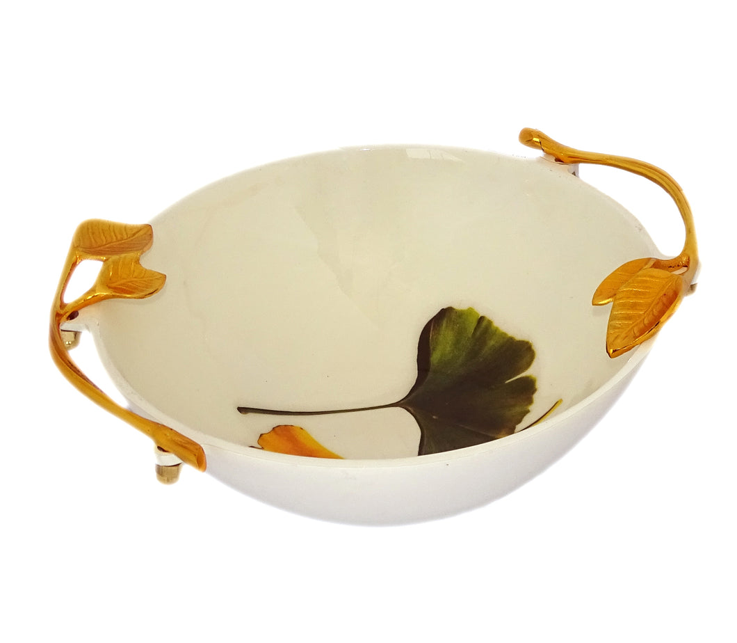 Ivory Coloy Leaf Bowl 9.5