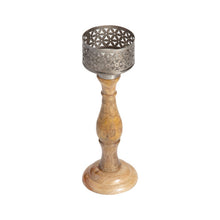 Load image into Gallery viewer, Handcrafted Punched Flower Pillar Candleholder
