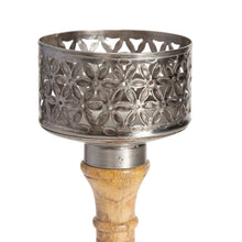 Load image into Gallery viewer, Handcrafted Punched Flower Pillar Candleholder
