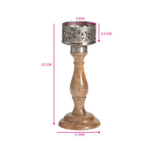 Load image into Gallery viewer, Handcrafted Punched Flower Pillar Candleholder
