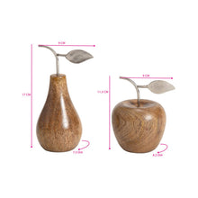 Load image into Gallery viewer, Handcrafted Apple &amp; Pear w/Antique Silver Leaf
