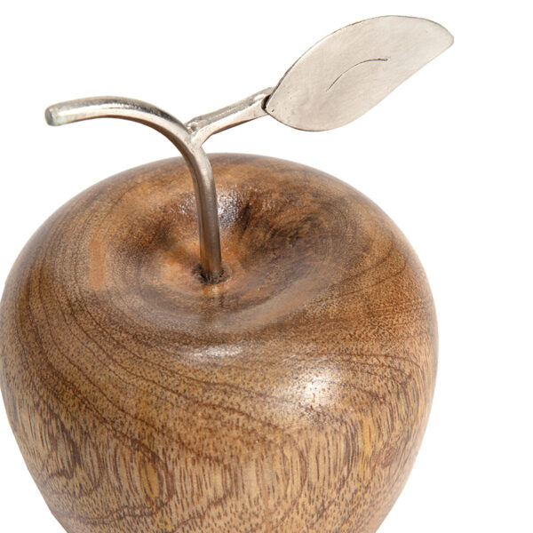 Handcrafted Apple & Pear w/Antique Silver Leaf