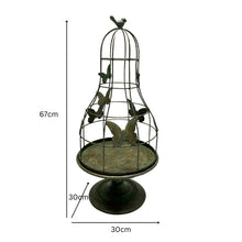 Load image into Gallery viewer, Distressed Green Footed Cloche w/Butterflies / candle holder
