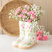 Load image into Gallery viewer, Luna Bloom Floral Print Ceramic Welly Boot Planter
