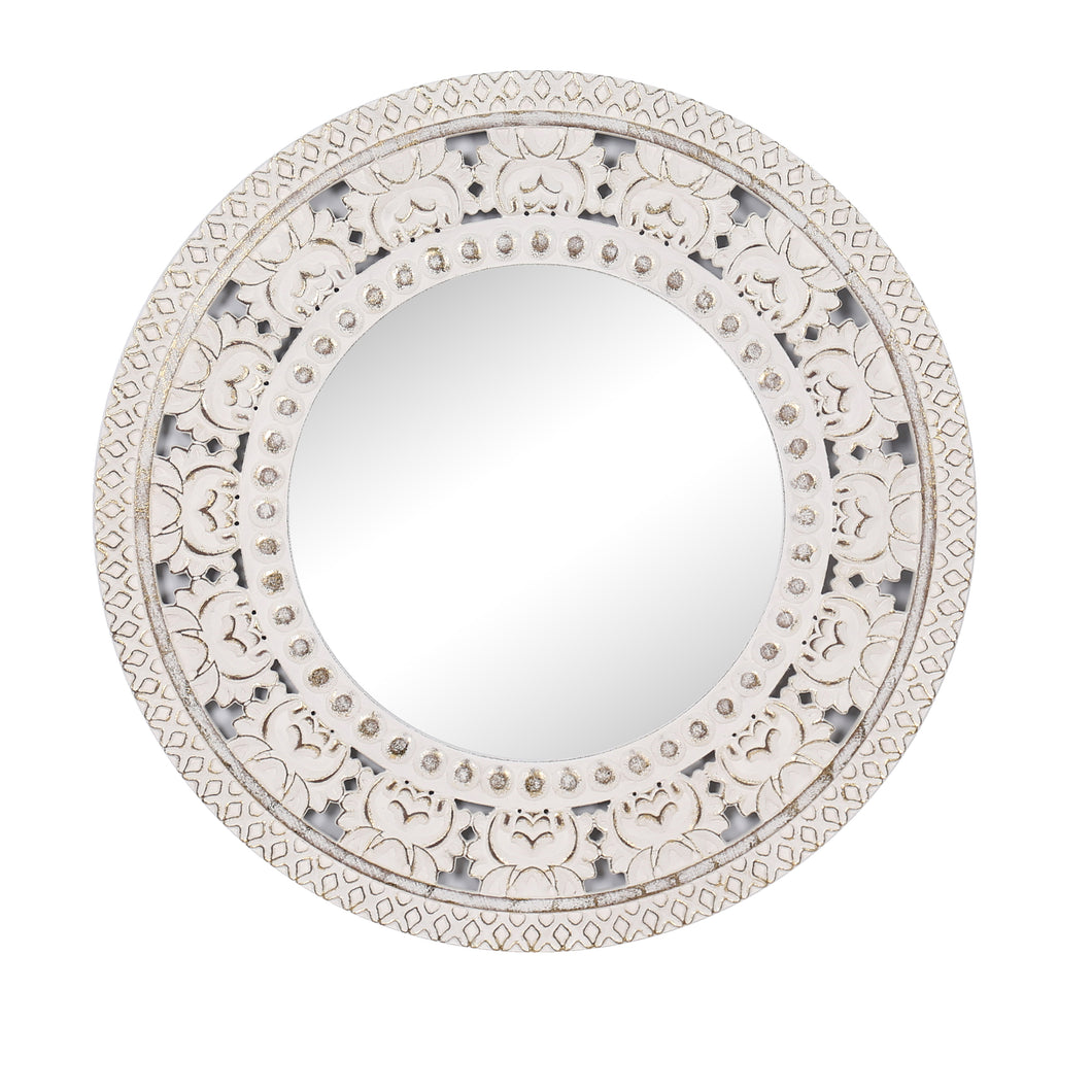 Ornate Carved Bold-Frame Wall Mirror