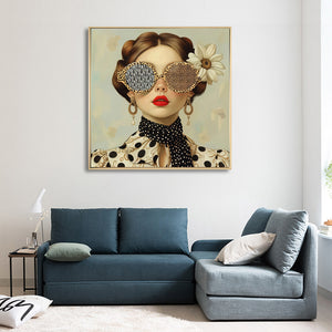 Canvas Brush Print with Light Natural Frame
