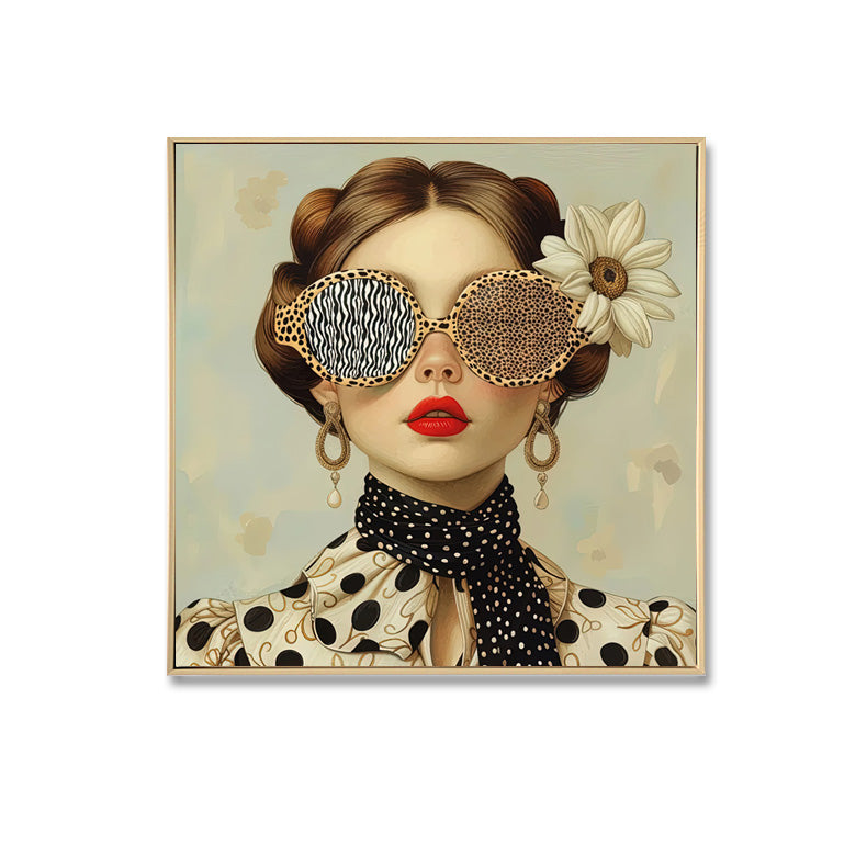 Canvas Brush Print with Light Natural Frame