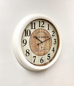 Antique Large Wall Clock, Metal Frame