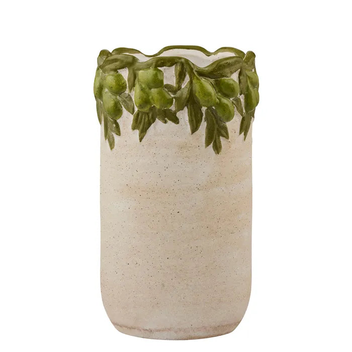 Uliveto Olive Ceramic Vase 17x28cm Green