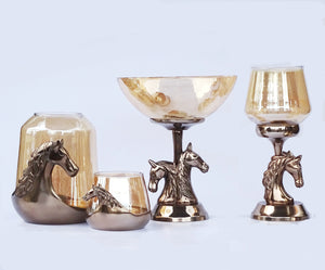 Fruit Bowl (Aluminium & Glass)Double Stallion