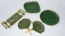 Load image into Gallery viewer, Rectangular Green Leaf Platter 14&quot;
