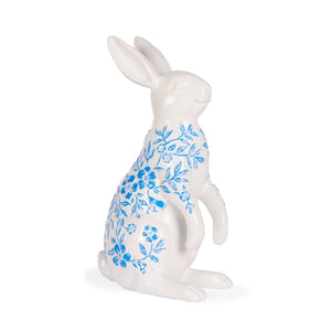 easter Rabbit / Holly and Ivy BLUE AND WHITE FLORAL RABBIT