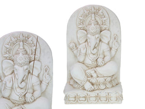 Cream Ganesh on Plaque Incense Holder