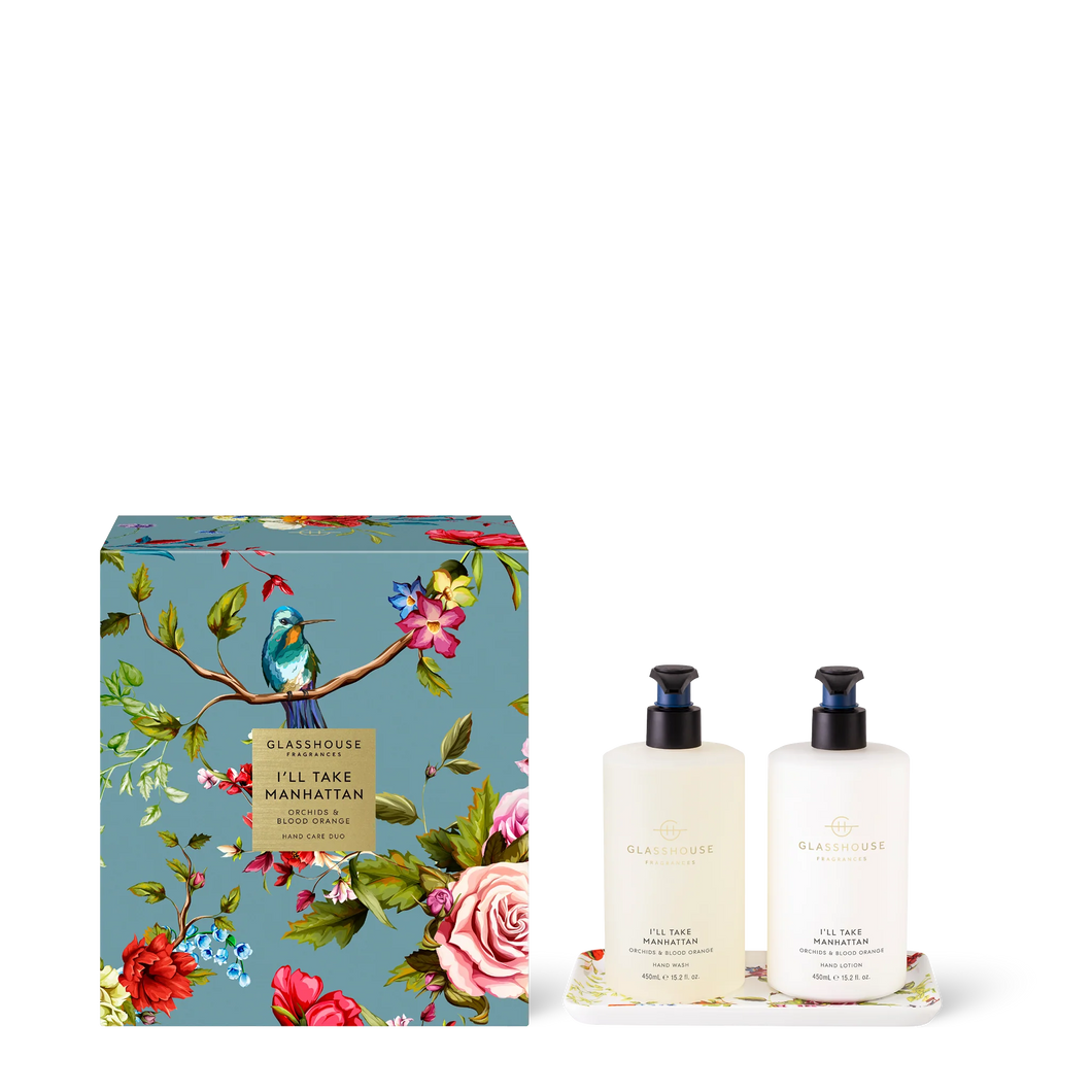 Limited Edition Glasshouse Enchanted Garden Hand Care Duo - I'll Take Manhattan - Orchids & Blood Orange