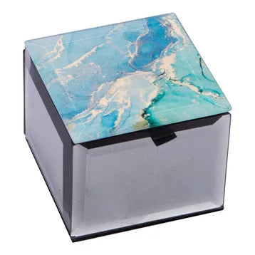 Mini Bling Trinket Box with Aquatic Radiance design